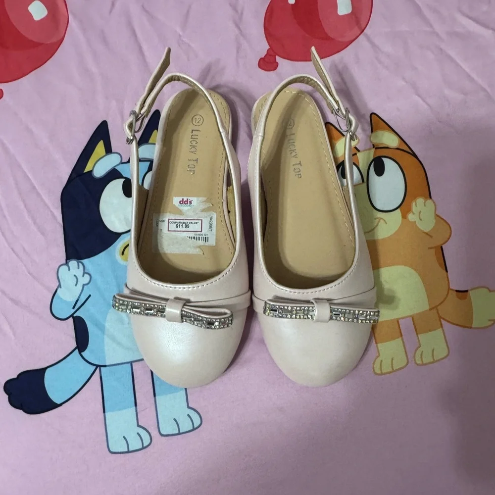 Crown Pink Kids Dress Shoes with Bow